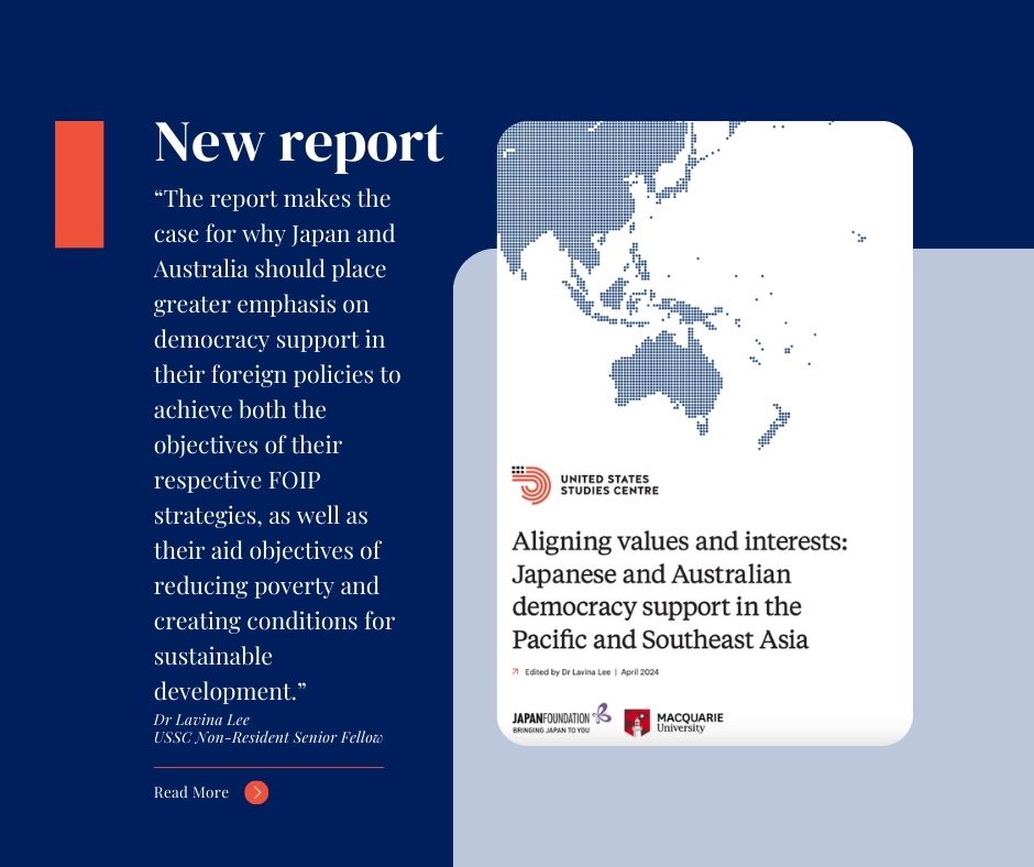 'This collection of essays features not just robust analysis of democracy & development in the region, but it also charts a course for greater collaboration between allies & partners,' @DrMichaelJGreen shared about this new report, edited by Dr Lavina Lee. ussc.edu.au/japanese-and-a…