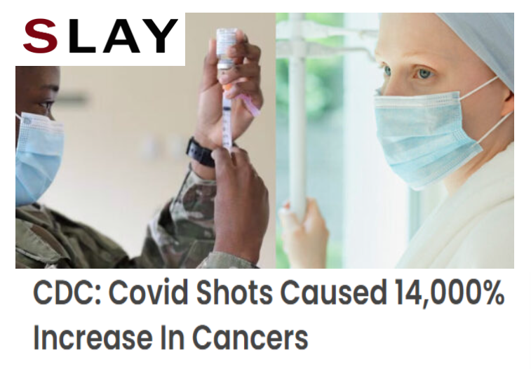 Le Kool-Aid covid aurait causé une augmentation
de 14,000% de cancers.
U.S. Centers for Disease Control and Prevention
slaynews.com/news/cdc-covid…