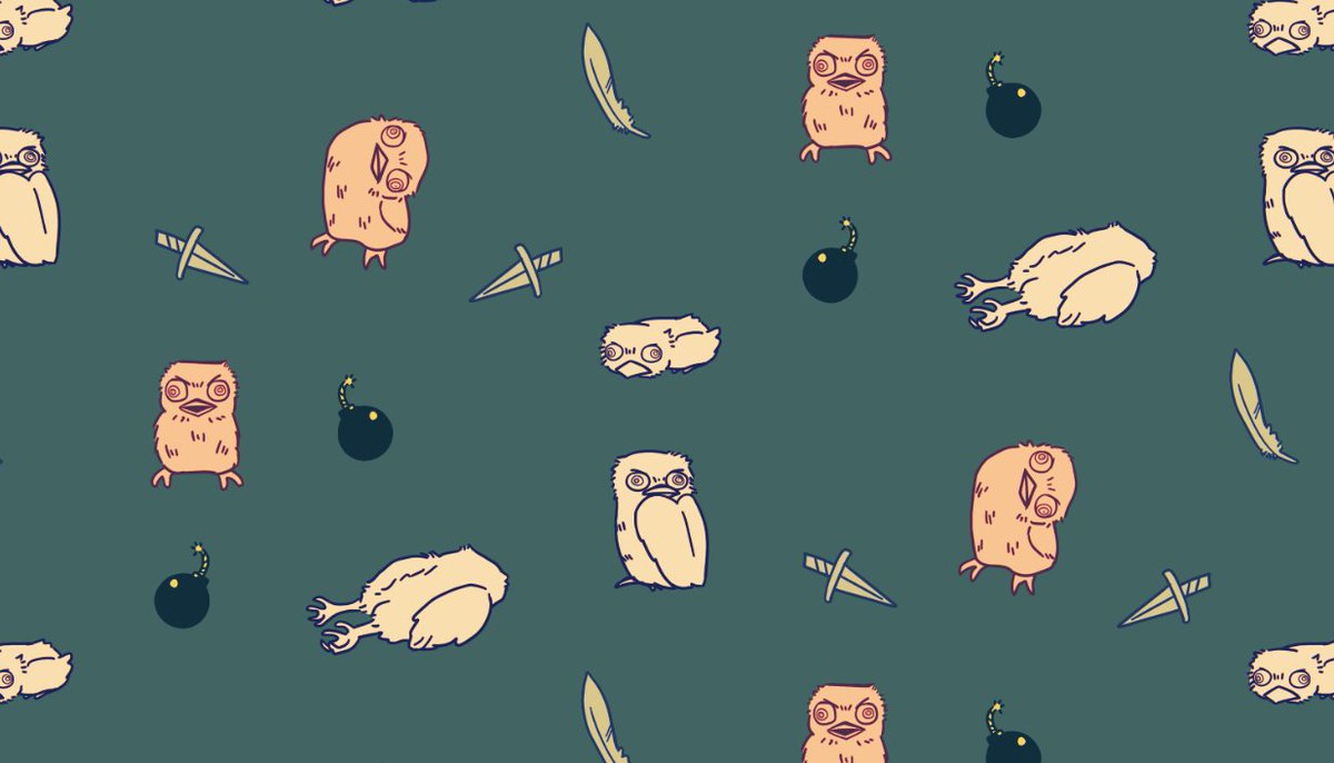 Btw I did make this yoru owl pattern for the last pic. I thought about sharing it to the csp asset store but I think they have rules about copyright 😔