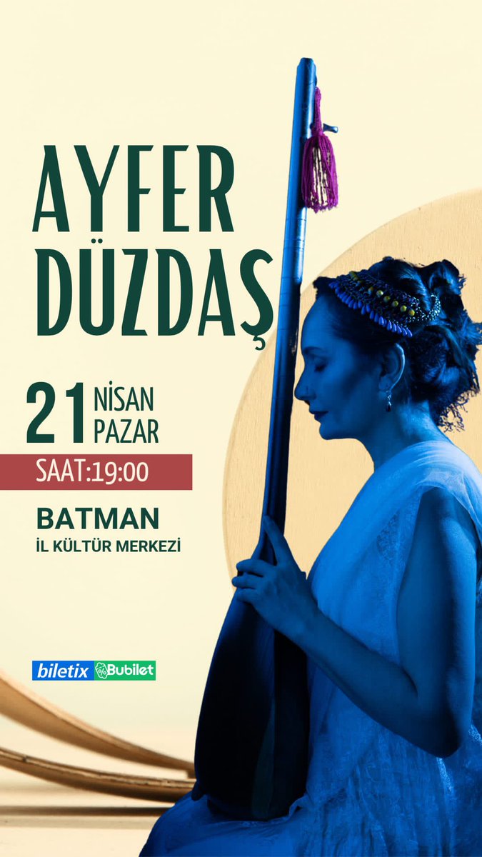 Ayfer Düzdaş BATMAN KONSERİ 🎶 🗓️ 21 Nisan Pazar ⏰ 19:00 📍 BATMAN il Kültür Merkezi 👇 🎫 Biletix ve Bubilet 'te biletix.com/etkinlik-grup/… 📱 0546 134 04 15