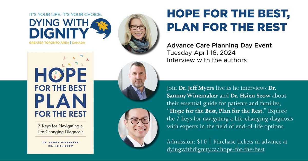 There's still time to register🎟️ Tickets are going quickly for our celebration of #AdvanceCarePlanning Day with @DWDCanada @HSeowPhD @sammywinemaker @JMyersPallCare Secure your spot today👉loom.ly/gDohd70