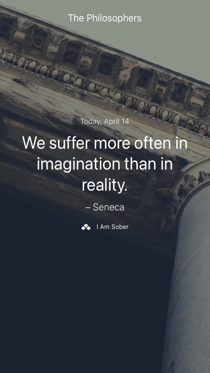 We suffer more often in imagination than in reality. – #Seneca #iamsober