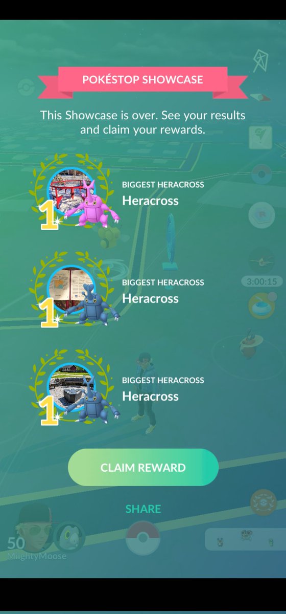 Did 44 heracross raids this weekend and didn't get the hundo. But at least I won something ✨️🥳