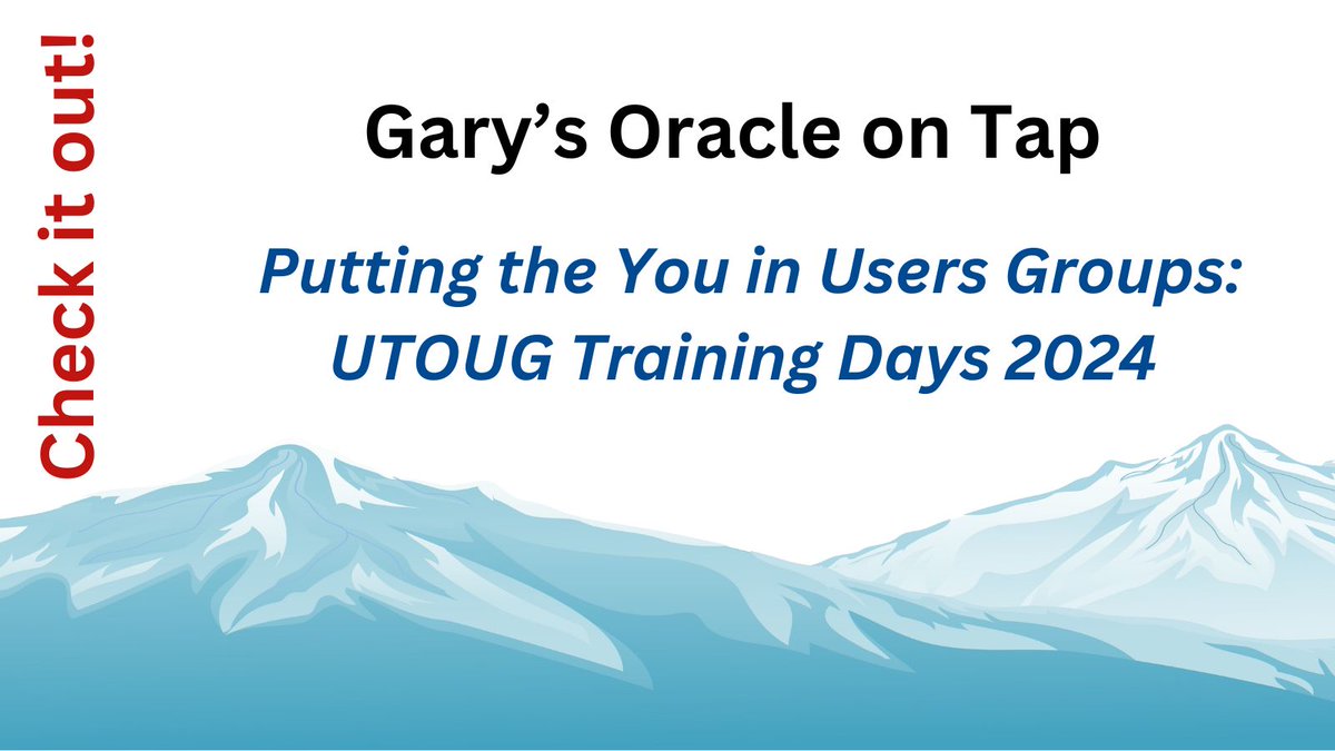 Gary Gordhamer and Jim Czuprynski were speakers at UTOUG Training Days 2024. Check out what they have to say about their experience. We strive to be the best Oracle conference in our part of the country and appreciate Gary and Jim for sharing their time! oraontap.blogspot.com/2024/04/puttin…