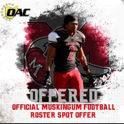 Humbled & honored to receive an offer ⁦@MuskingumFB⁩ ⁦@RVSharkFootball⁩ 💙🖤🦈