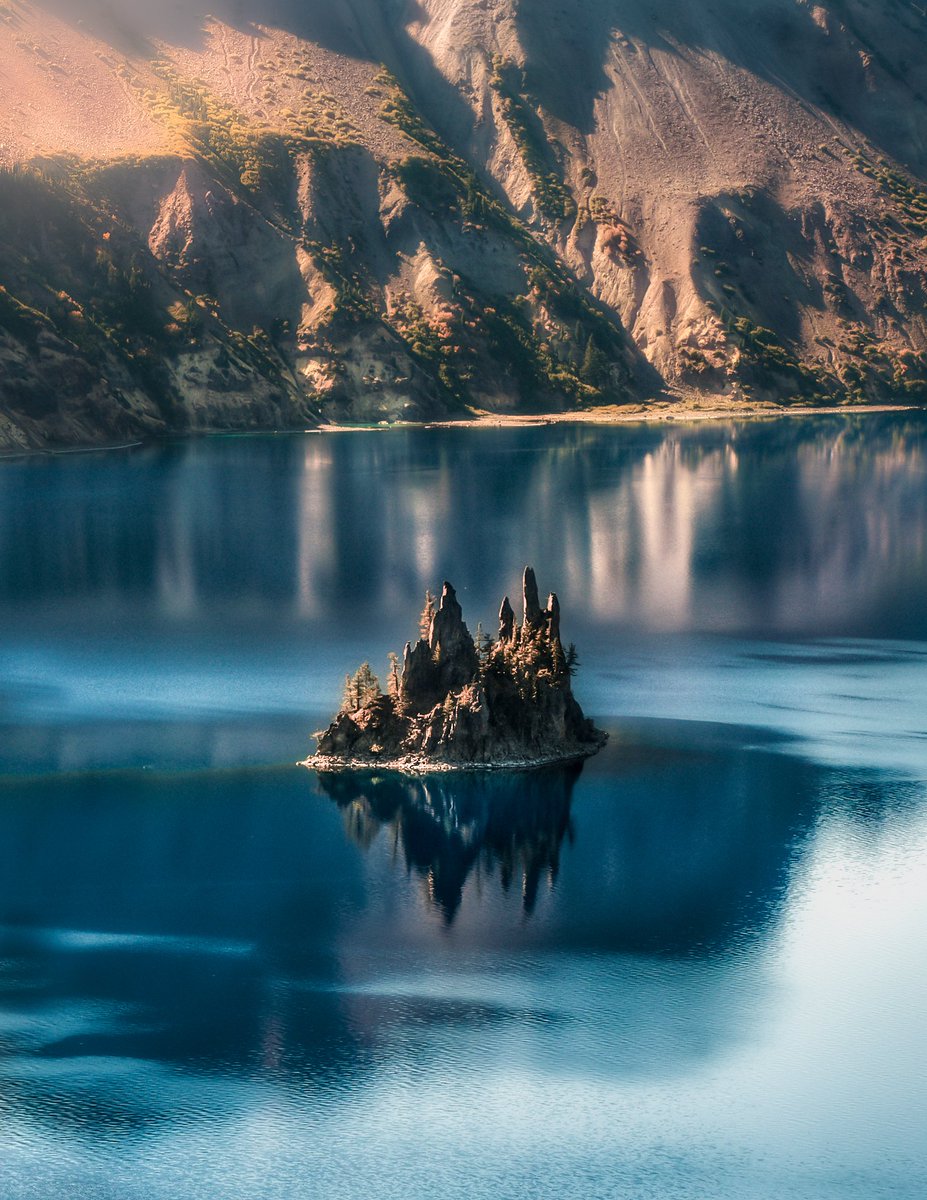 QP your favorite place on earth. 

Heres a closer look at this castle looking island in the middle of Crater Lake. This is seriously my zen place!