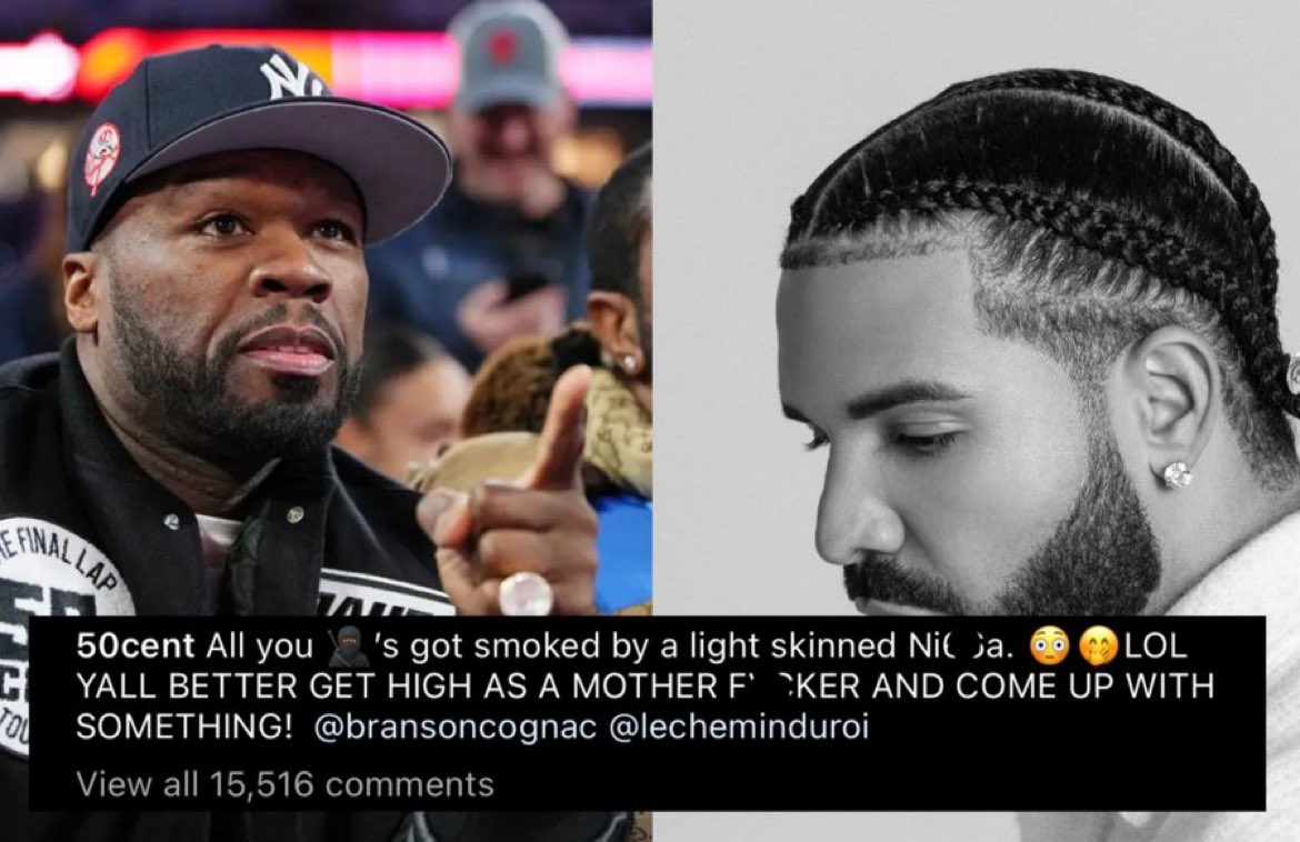 50 Cent speaks on Drake’s diss track: “All you got smoked by a light skinned n*gga”