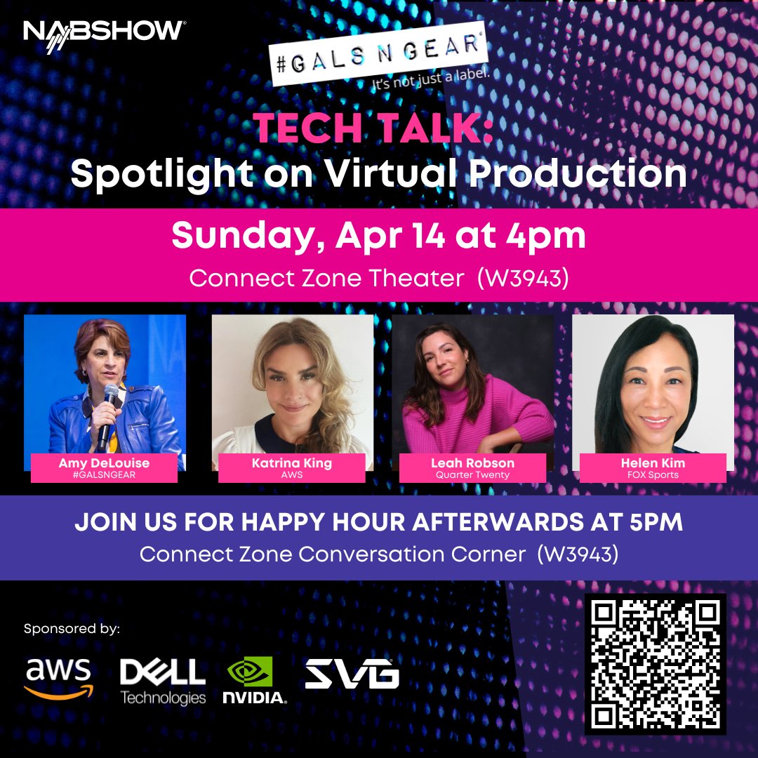 Are you at #NABShow and interested in #VirtualProductions? Then make sure to stop by the Connect Zone Theater (W3943) for the #GALSNGEAR Tech Talk starting in 2 hours! nab24.mapyourshow.com/8_0/sessions/s…