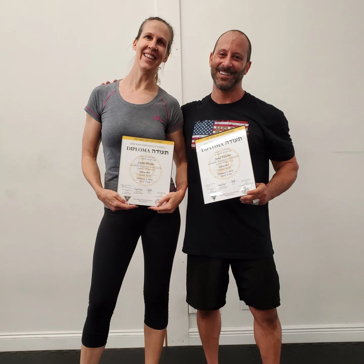 Congratulations to Carrie Broyles and Jared Fletcher who were both awarded their Krav Maga Yellow Belt diplomas for passing our Level 1 test on February 3!
.
#kravmaga #kravmagafortlauderdale #yellowbelt #hardworkpaysoff #dedication #FortLauderdale #OaklandPark #WiltonManors