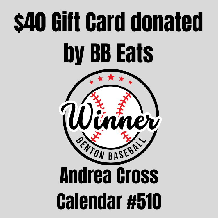btownbaseball1's tweet photo. Today's Winner of a $40 Gift Card donated by b.b.eats is Andrea Cross. Congratulations Andrea!! https://t.co/60Qc2ogKTu