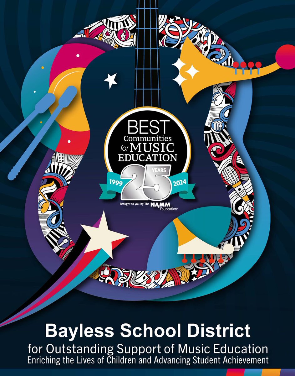 Bayless has been named a 'Best Community for Music Education' by the NAMM Foundation. #MusicEducation #BringTheStampede