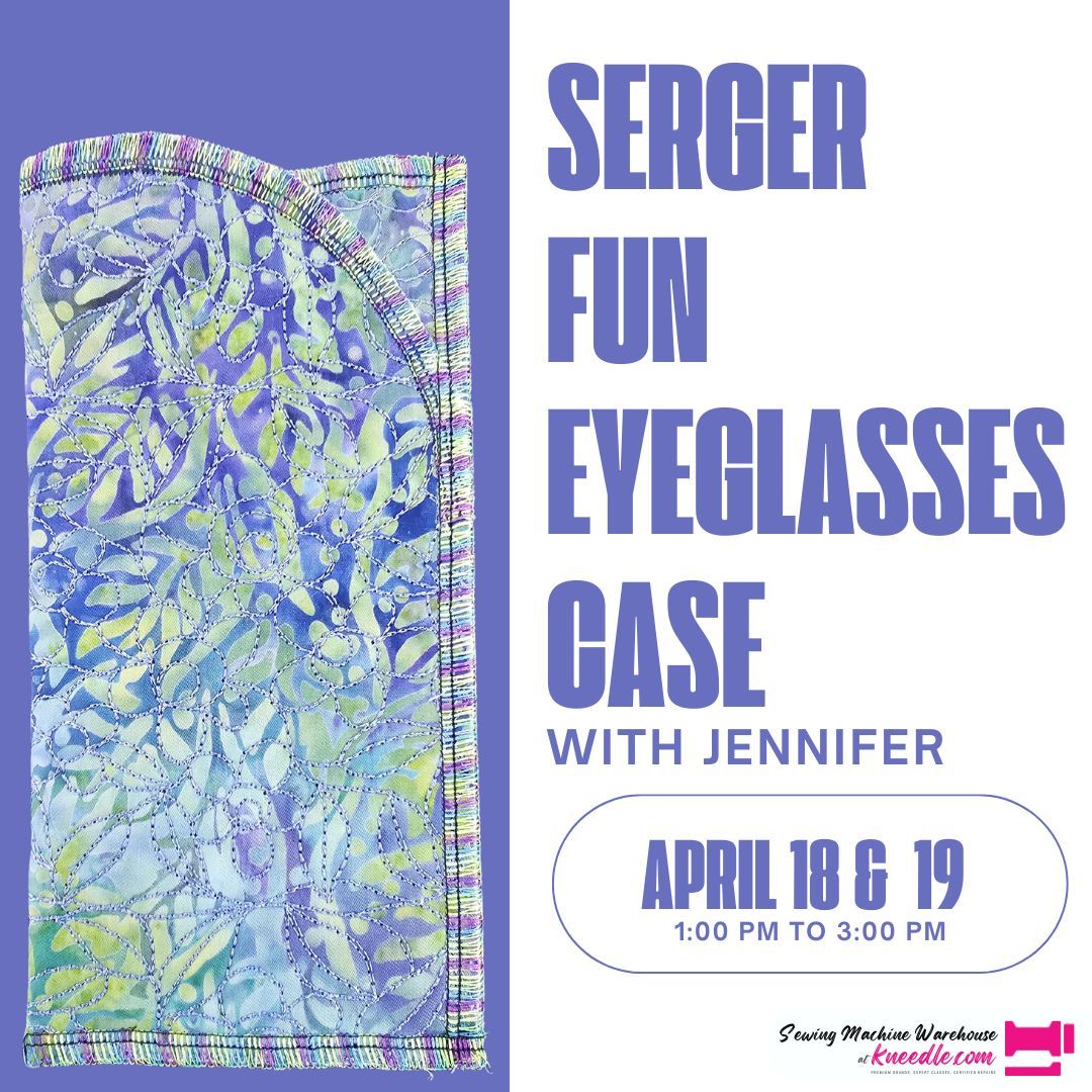 SewingWarehouse's tweet photo. 👓 Ready to serge up something special? Join our "Serger Fun Eyeglasses Case" class with Jennifer! All levels are welcome. 🧵✨

📆 April 18 or 19 | 🕒 1-3 PM | 💵 $10 (materials included)
Learn decorative threading, corner serging, &amp; more!

Sign up now ➡️ https://t.co/f0PMN2E4y3 https://t.co/wp06e5O97b