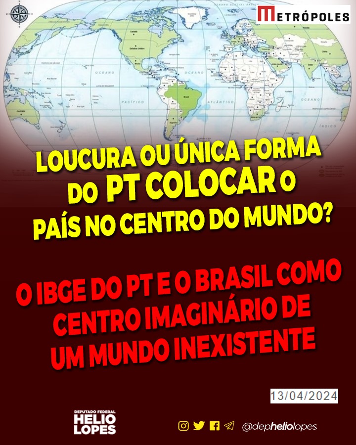 Já não bastava querer mudar a história de nosso país, agora parece que querem mudar a geografia mundial ao abolirem o que foi colocado em convenção internacional sobre o desenho do mapa-múndi. Como escrito no Metrópoles, “Essa manada de inteligências deveria estar preocupada em…