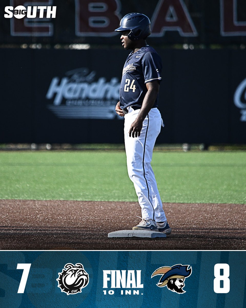 BUCS WALK IT OFF‼️ @BanyonBj tallies 4⃣ hits on the day, including the walk-off single in the 10th inning to win the series for Charleston Southern! #BigSouthBase | @CSUBucsBaseball