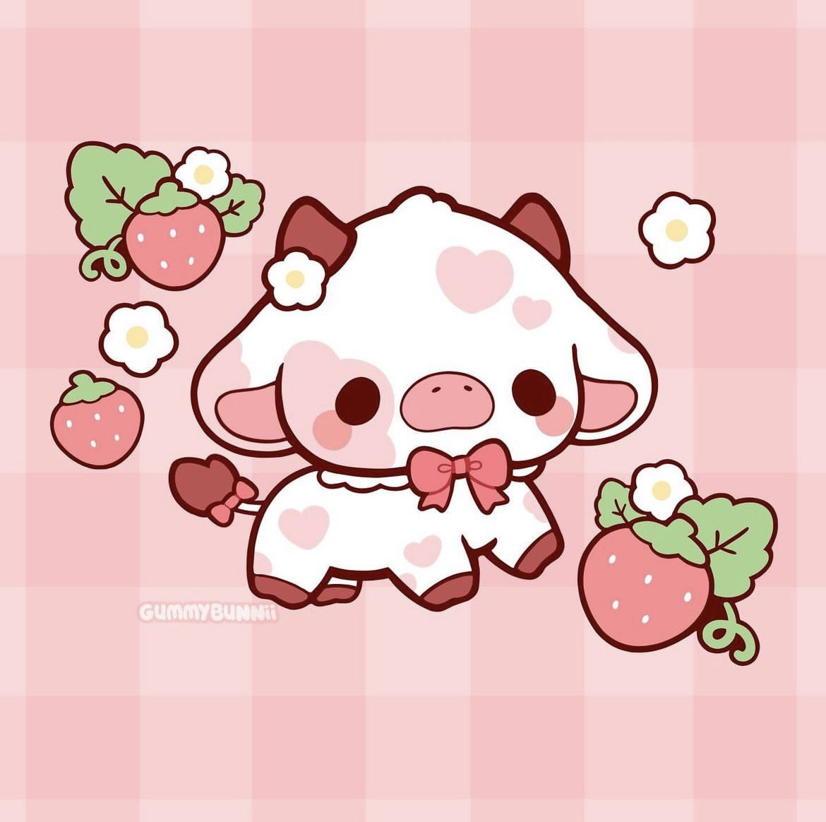 My version of this baby strawberry cow by @Gummbunnii 🩷🩷🍓
| #chibiart #cuteart |