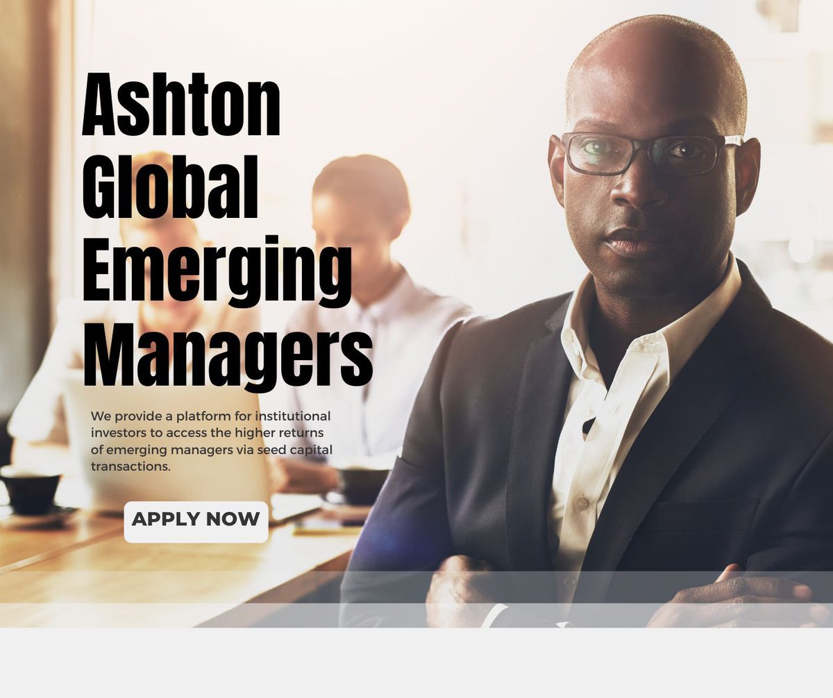 The leading emerging manager platform for institutional investors and family offices
ashtonglobal.com #familyoffices #seedcapital #esg #investing #diversityandinclusion #hedgefunds #privateequity #emergingmanagers