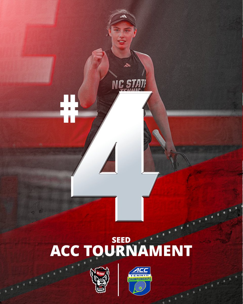 Time to defend our title! We have secured the No. 4 seed in the ACC Tournament and will begin to play on Friday at 3:30 from the Cary Tennis Park against Georgia Tech, Clemson, or Boston College. 🎟️: etix.com/ticket/v/11254. #GoPack