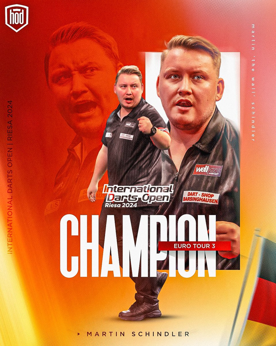 𝐒𝐂𝐇𝐈𝐍𝐃𝐋𝐄𝐑 𝐖𝐈𝐍𝐒 𝐓𝐇𝐄 𝐄𝐔𝐑𝐎 𝐓𝐎𝐔𝐑 𝐈𝐍 𝐑𝐈𝐄𝐒𝐀 🏆🇩🇪 HE‘S DONE IT! It‘s a first European Tour title for Martin Schindler who beats Gerwyn Price in the final in front of the German home crowd in Riesa 🙌