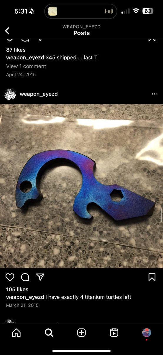 Weapon_eyezd's tweet photo. Colors…..titanium variants. #customknife #customblade #handmade #knife #blade #sheath #forgedknife #forged #steel #karambit #kiridashi #edc #tanto #sword #droppoint #spike #tomahawk #g10 #micarta #knives https://t.co/EvNgtg2e8h