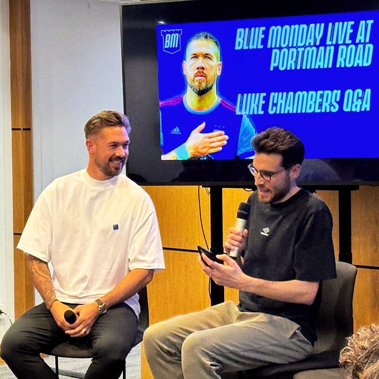 🙌 An honour for us to have hosted this year's EFL Awards 'Sir Tom Finney Award' winner Luke Chambers at our live event at Portman Road. It's fantastic to see national recognition for his dedication to the game - which we all know so much about from his #ITFC years 💙