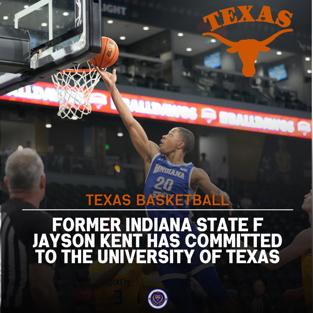 BREAKING: Former #IndianaState F Jayson Kent has committed to The University of #Texas