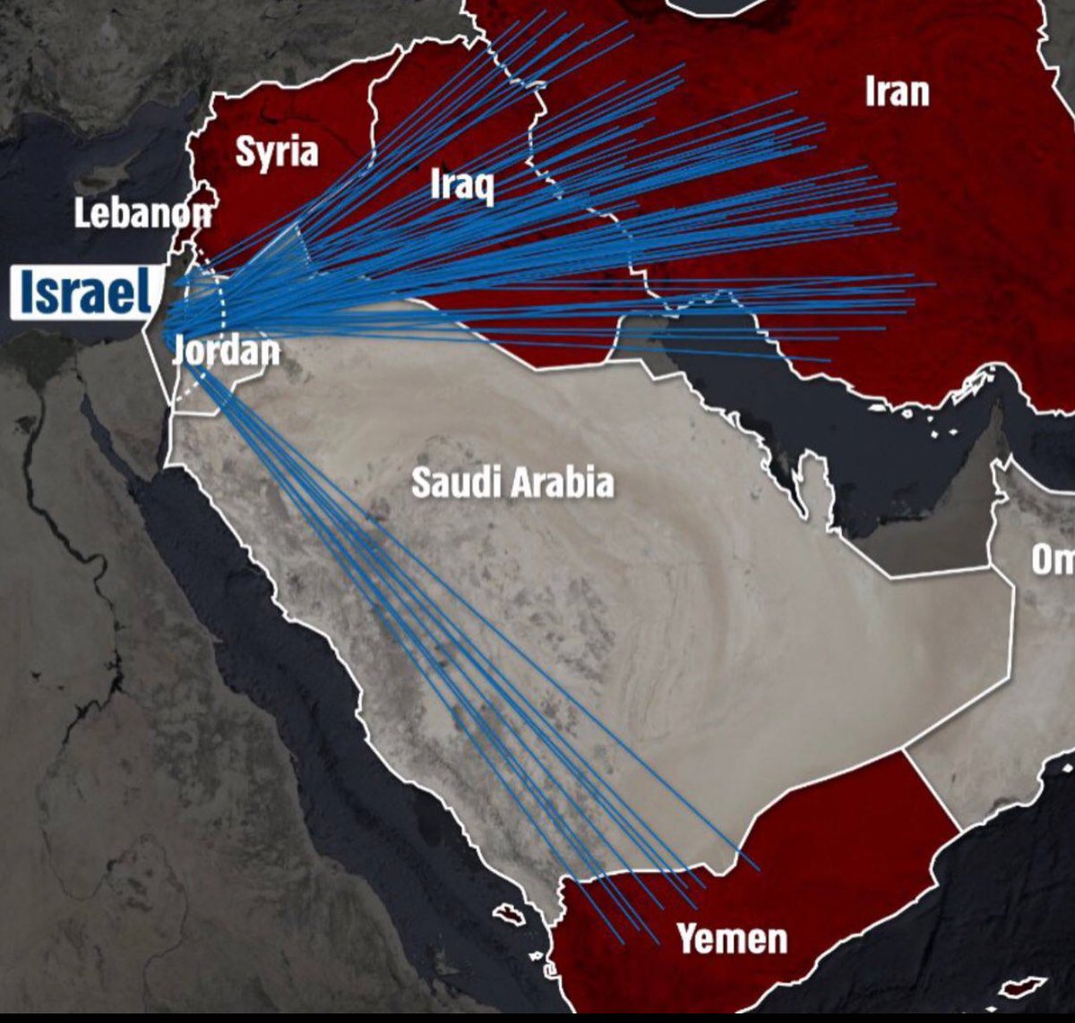 #Israel público hace unas horas era infografia donde se muestra los objetivos de los drones y los misiles cruceros y balísticos iraníes