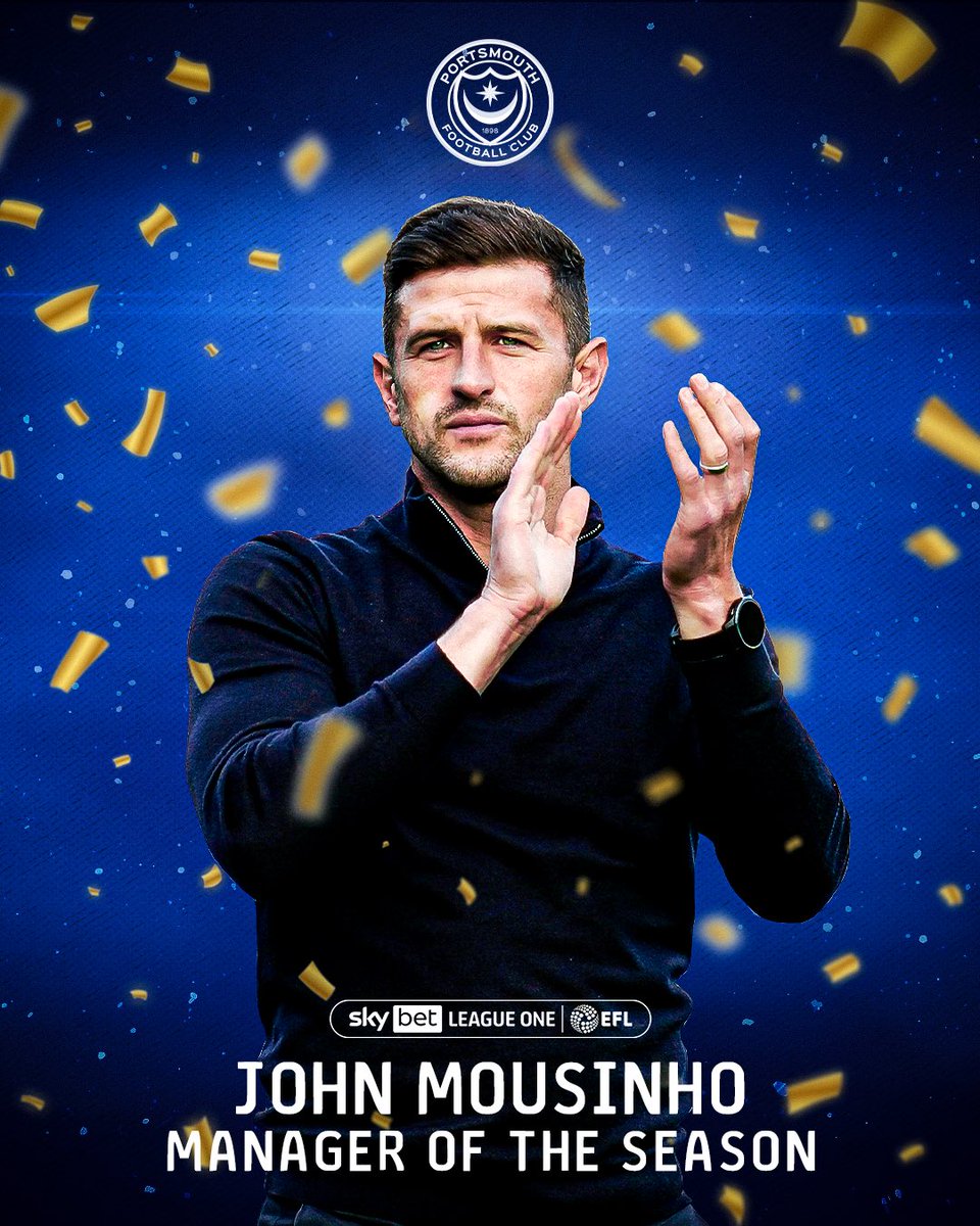 💙 Your @SkyBetLeagueOne Manager of the Season… John Mousinho! 🌟 #Pompey