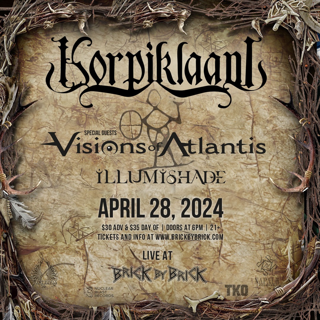 Two weeks out ✌️ Don't miss @_korpiklaani with #VisionsofAtlantis and #Illumishade on April 28th! bit.ly/KorpiklaaniSD #LiveAtBxB #Korpiklaani @nuclearblast @NapalmRecords @clemdelauney @dushi109 @TKObooking