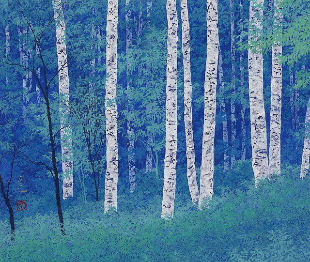 White trees, blue rhyme by Yoshihisa Hasegawa