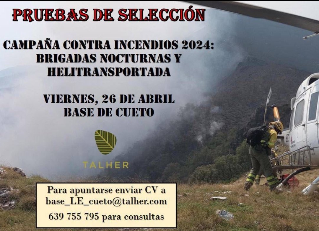 Talher_'s tweet photo. Pruebas de selección para la campaña contra incendios 2024 en la base helitransportada de #Cueto, #León.

#SoyForestal #BomberosForestales #GestiónDelFuego #IncendiosForestales https://t.co/Z5tkRwR9oX