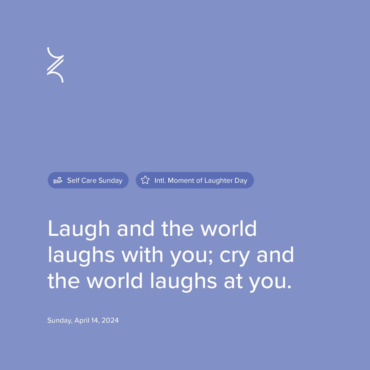 Laugh, and the world laughs with you..

#SelfCareSunday #SelfCare #InternationalMomentofLaughterDay  #InnerPeace #HealthyHabits #DailyReflection #Laughter #EmotionalWellness #ZenHard #ZenHardNonprofit