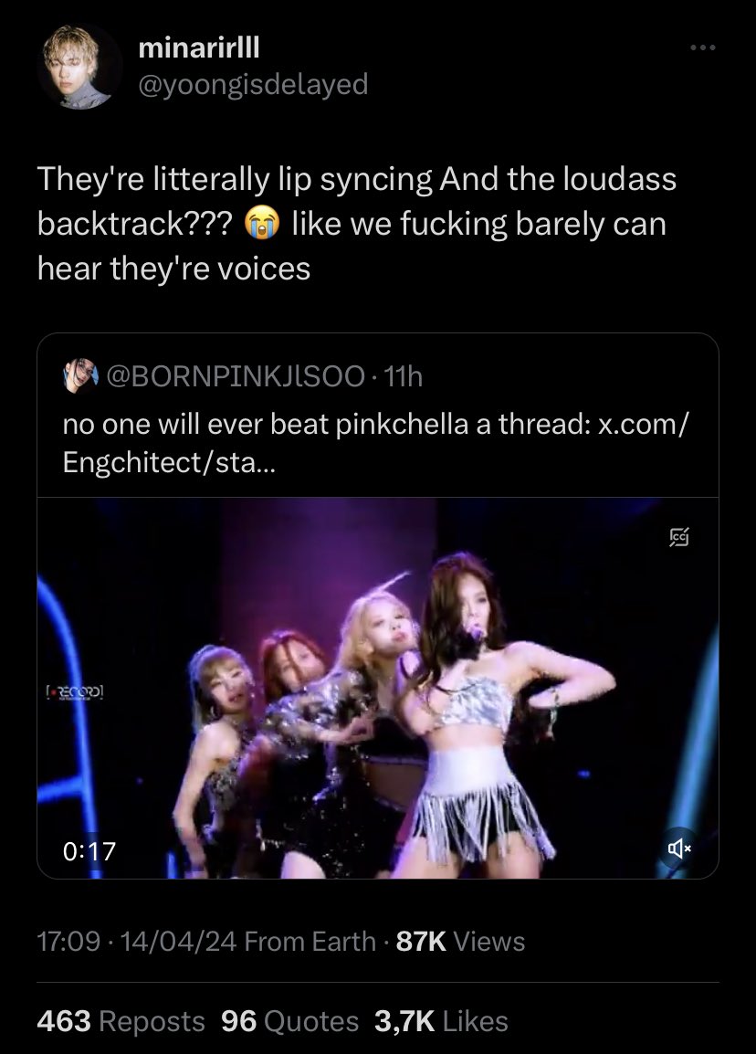 Blackpink ending the backtrack and beating the lipsyncing allegations at Coachella , a very much needed thread : (If ur faves got dragged for their encores dni)