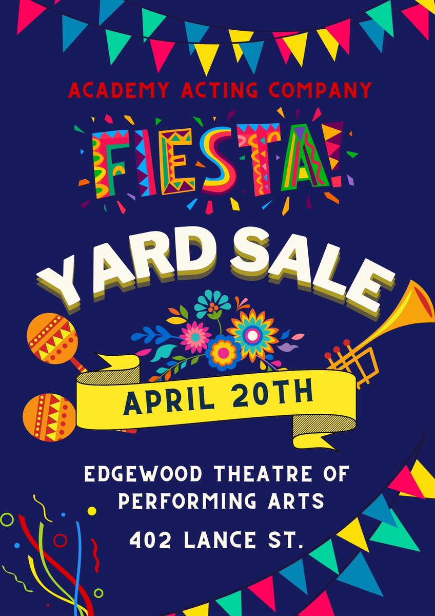 Support the Academy Acting Company on Saturday, April 20th from 9:00 am to 5:00 pm at our annual yard sale! We will have clothing, toys, furniture, home decor, jewelry, Sanrio items, and more! @EISDofSA @FINEARTS_EISD