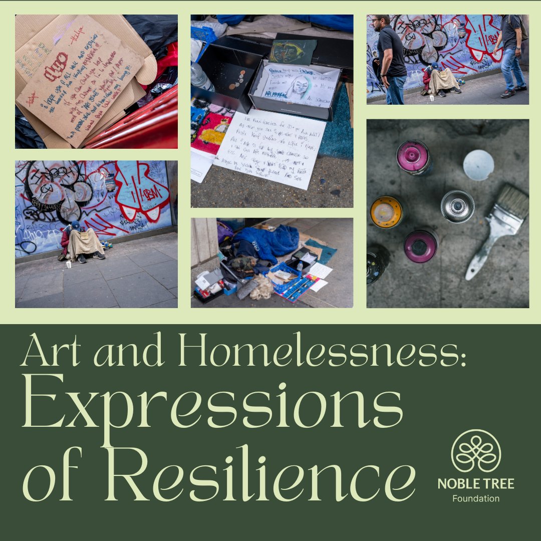 Art provides a powerful outlet for expression and healing among the homeless community. Discover how Noble Tree supports these creative expressions as part of our outreach. #artheals #art #artwork #streetart #Homelessness