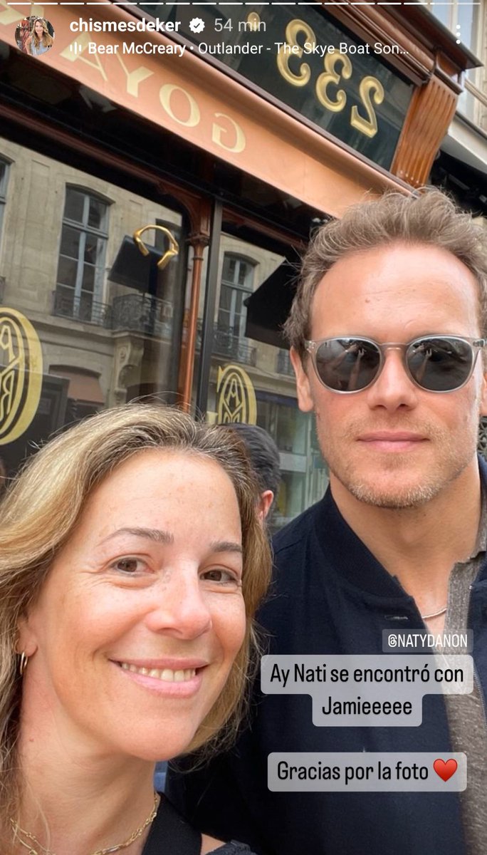 Lucky fan!! Photo credit chismesdeker on IG #samheughan
