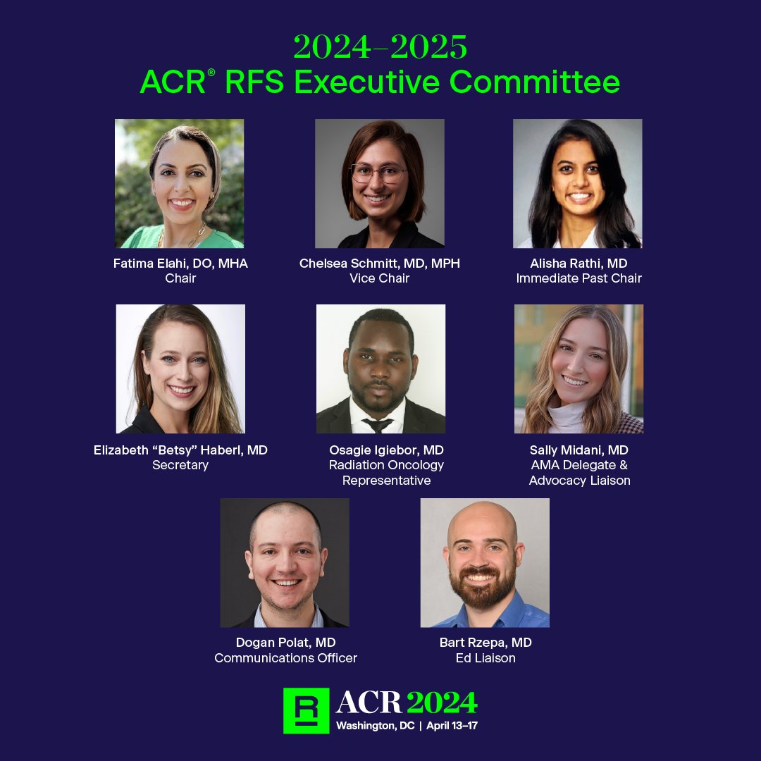 We welcome the 2024-2025 RFS Executive Committee! 🎉👏 #ACR2024 #ACRRFS @RadiologyACR
