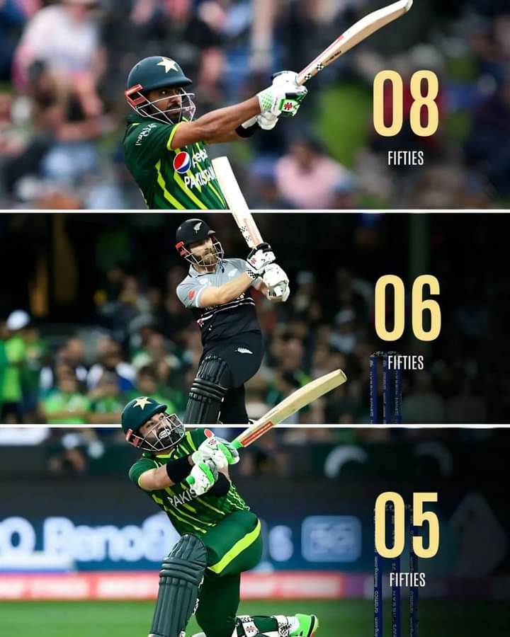Babar Azam has the most number of fifties in New Zealand vs Pakistan T20 International matches 👑💯 #BabarAzam | #PakistanCricket | #PAKvsNZ