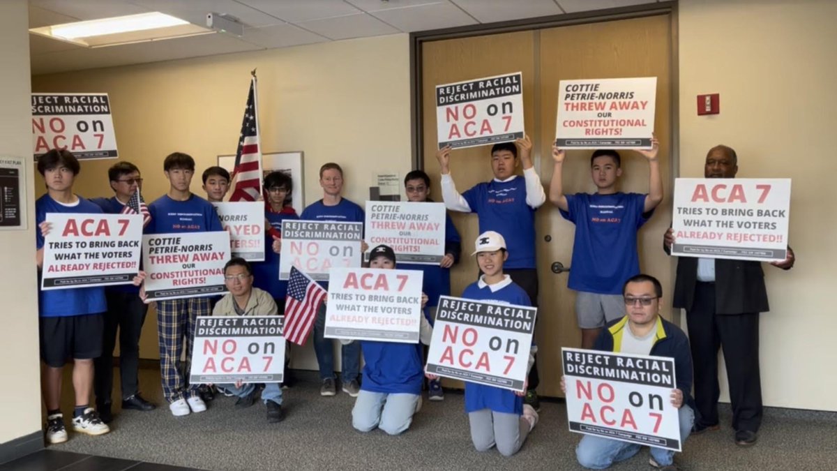 CaliforniaGlobe's tweet photo. Why do California Democrats oppose hard-work, initiative, self-discipline and individual merit?

NO on ACA7 Group Protests Assemblywoman Cottie Petrie Norris’s Vote for Race-Based Preferences.
@CaliforniaGlobe 
@GailHeriot 

https://t.co/rhe8qyOIco https://t.co/mkOXCKrKE1