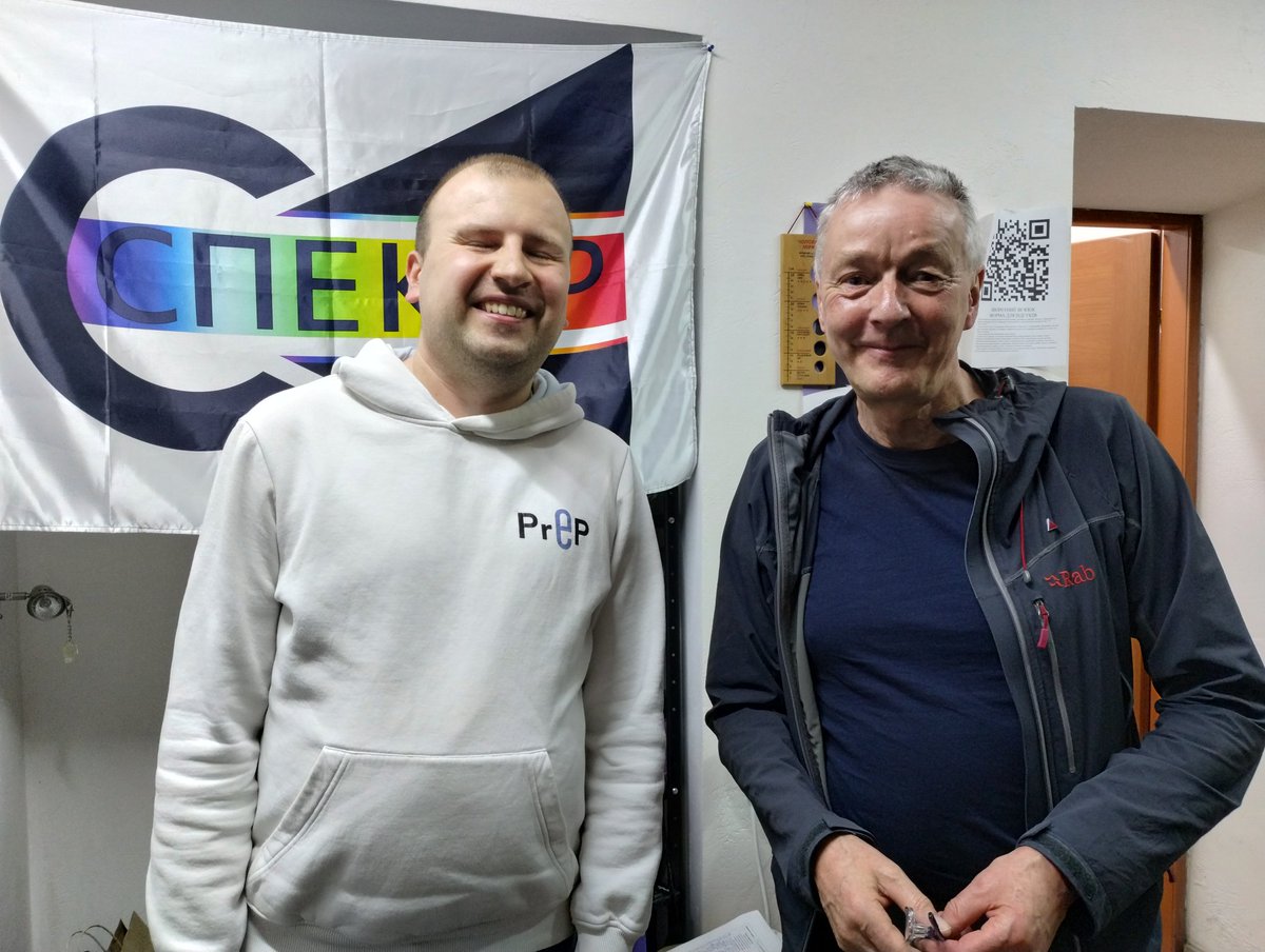 Great meeting with Vasyl this afternoon; he coordinates the work of the LGBTQ organisation in Kharkiv 'Spectrum' - personal support and temporary refuge shelter. He says the biggest problem for them is the war - and the fear for safety and marshall law that goes with it.