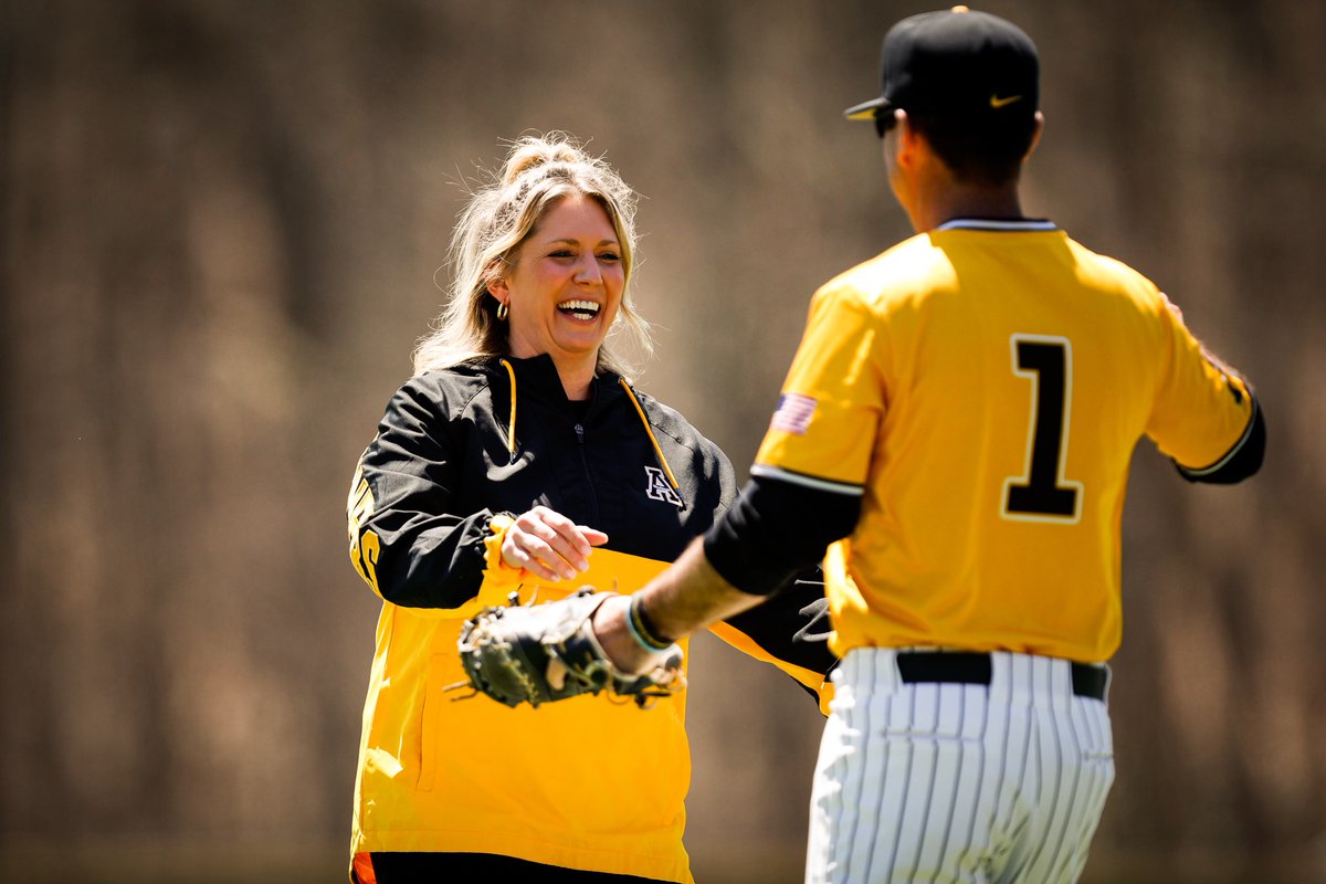 Thank you to @AppStateWBB Head Coach Alaura Sharp, for throwing out the first pitch today! #TIGMA