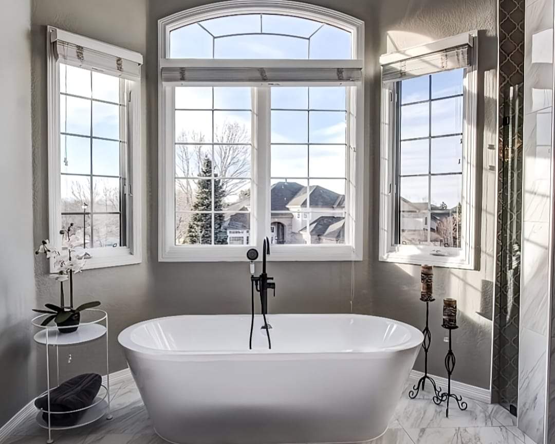 It's nice to have natural light in the bath but can the neighbors look in? You can have the best of both worlds with privacy #windowfilm that also helps to hold glass together if it's broken. 708-535-9800 

#NationalSecurityWindowFilming 
#IWFA Accredited #tinting #windows