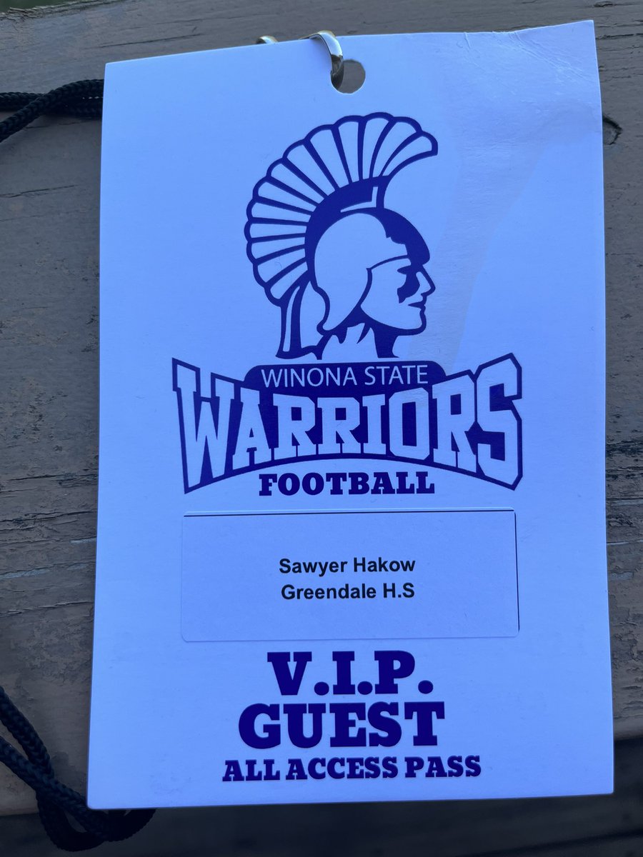 Sawyer_Hakow's tweet photo. Had a amazing time at Winona State yesterday I wanna thank all the coaches for allowing me to see Winona’s beautiful campus and allowing me to learn more about the program.
@Coach_Spencer11 @Coach_Bergy @BryceCross8 @WinonaState_FB @MJ_NFLDraft @travisWSN https://t.co/uiFVkDJeWJ