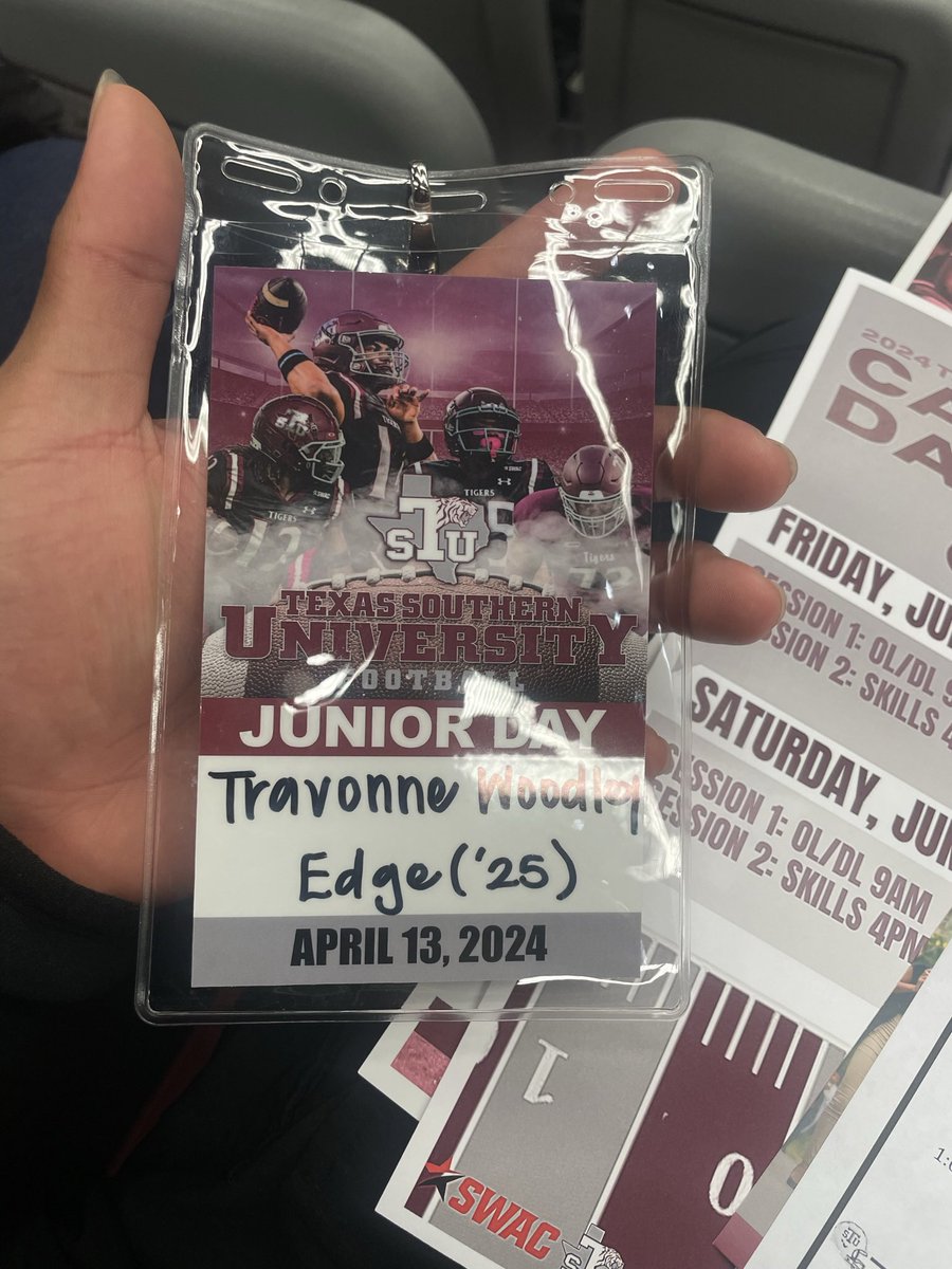Had a great time enjoying the experience @TSUFootball Junior day. Thank you @CoachPasswaters for inviting me out. Looking forward for more! @dishman_cris @CoachBParker17 @D8Morton #TSUntamed25 @ShoeWolfPack @CoachKitch_ @streetziam