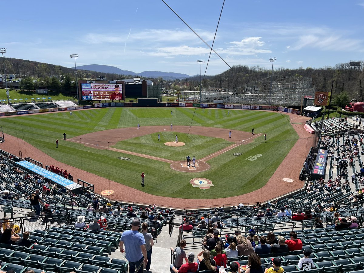 Underway in Altoona. Anthony Solometo on the bump for the Curve.