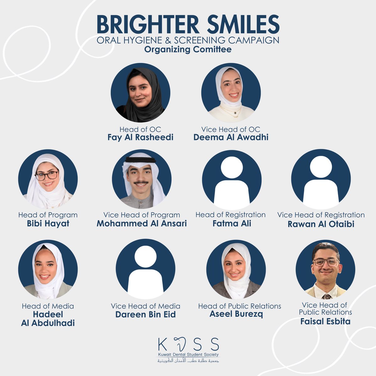 KDSS_'s tweet photo. We are happy to present the organizing committee for our upcoming oral hygiene and screening campaign!
#BrighterSmiles 🦷 https://t.co/zcZakXv4D5