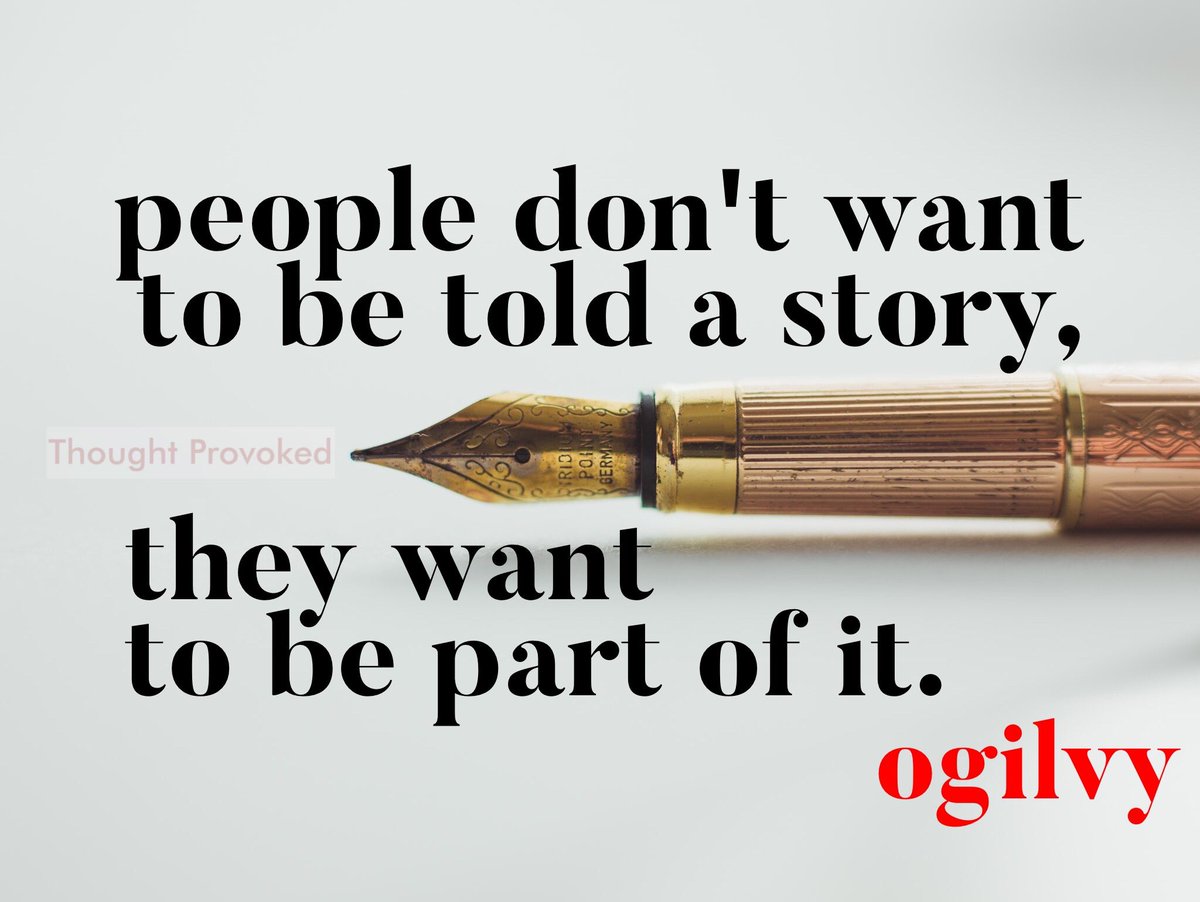 People don't want to be told a story, they want to be part of it. #quote #IQRTG