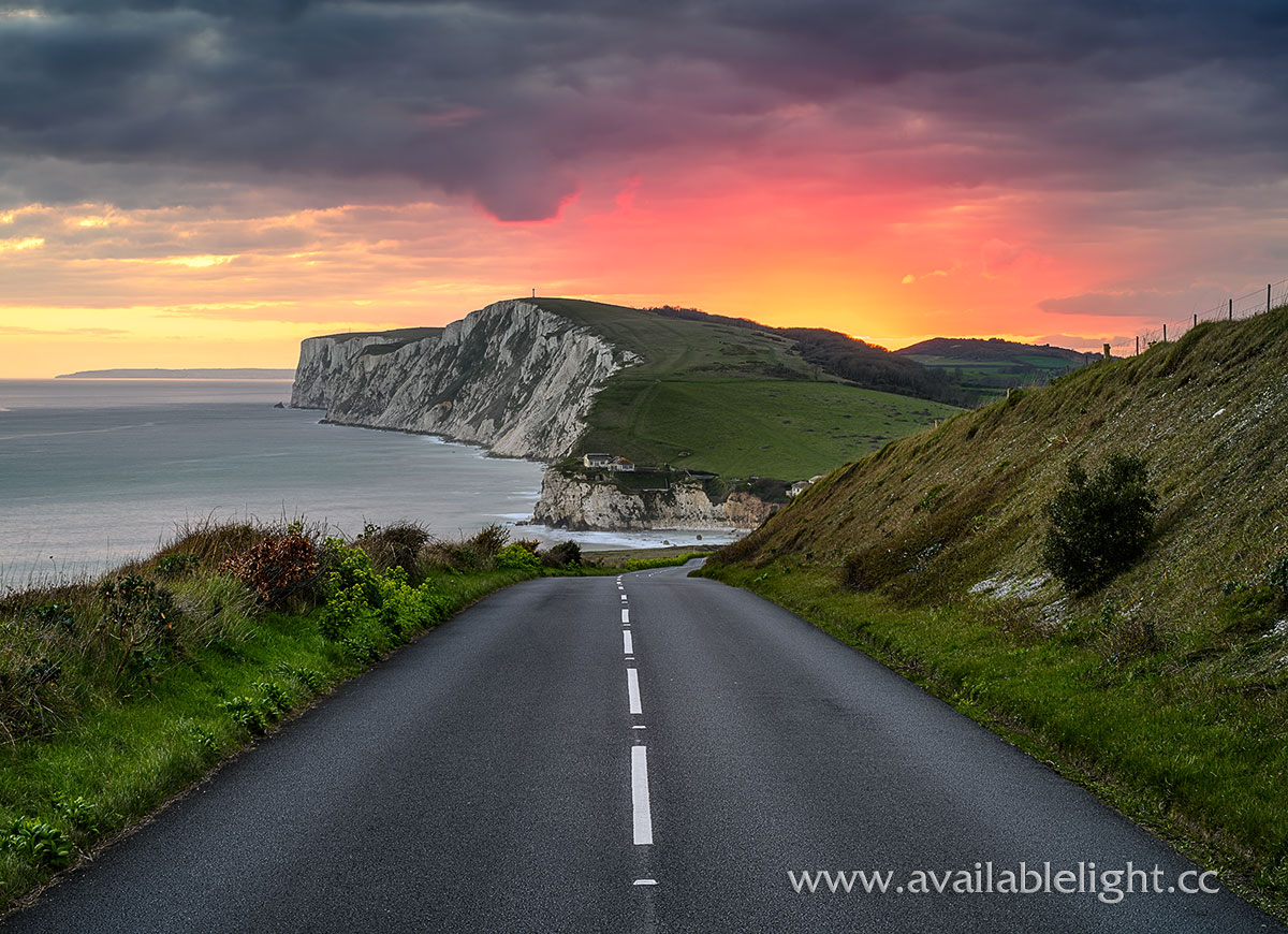 Availablelightp's tweet photo. Sunset over Tennyson Down and the Military Road, taken about a month ago. This is going to be our image for November in our 2025 calendar. https://t.co/7urNoePYU0