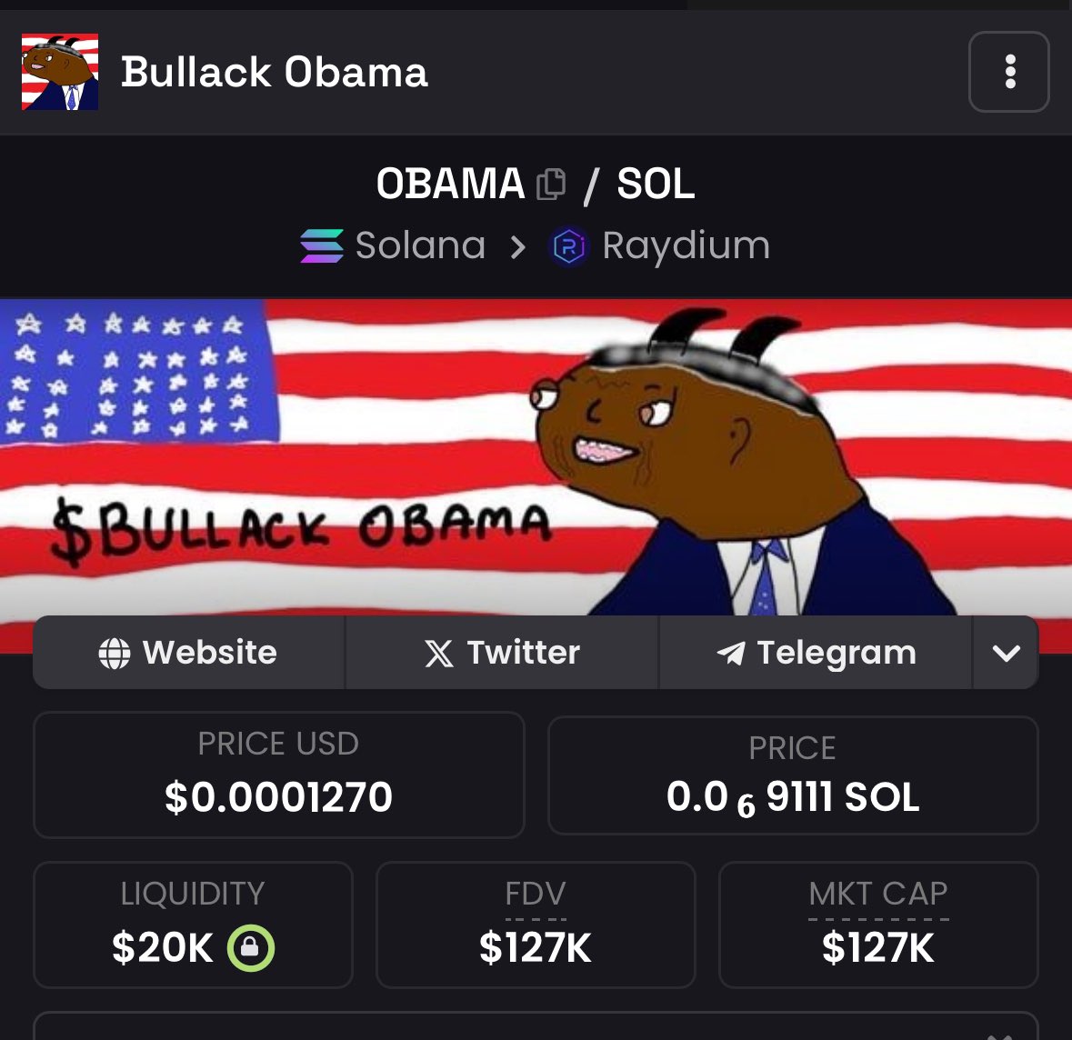 inCryptos's tweet photo. @Regrets10x $OBAMA looking primed 
for a MASSIVE leg up 🚀
Grab a bag while you can.

#1000xgem #Solana

https://t.co/uwI105gs6L https://t.co/bBwWIJcCs0