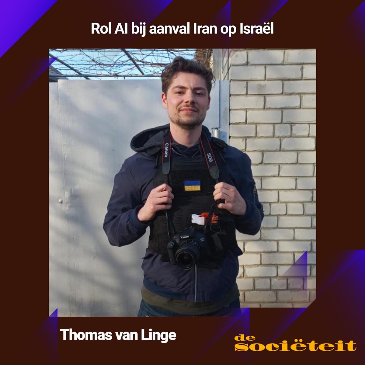 DeSocieteitNTR's tweet photo. 📺 Vanavond in De Sociëteit om 22:55 uur op NPO 2. 

Samen met VU Hoogleraar Haroon Sheikh en journalist Thomas van Linge bespreken wij de aanval van Iran op Israël en de rol van AI in gewapende conflicten. https://t.co/4BfdGkuUtw