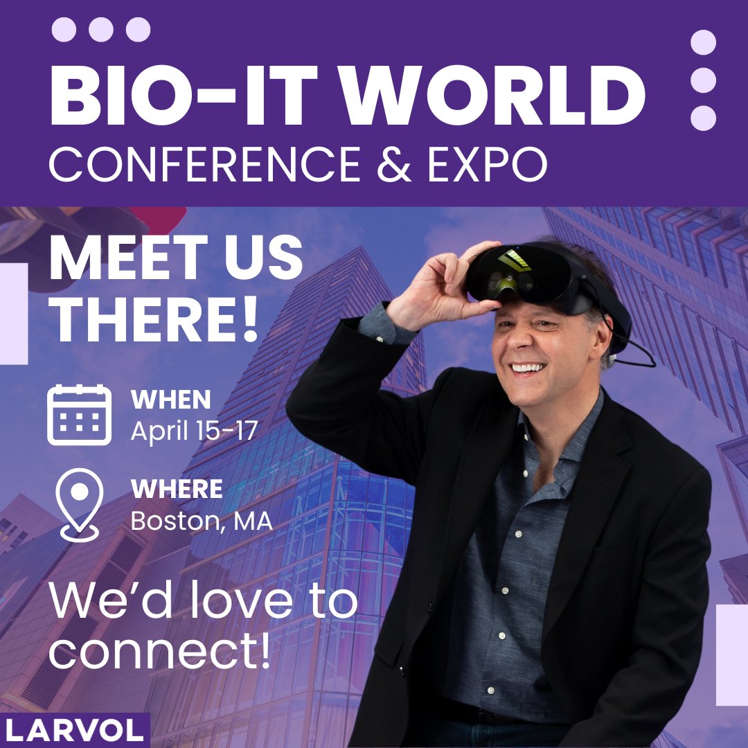 Excited to be at the @bioitworld Conference & EXPO in Boston from April 15-17! 💫 Looking forward to connecting and learning with everyone there. See you soon! 🤝 #BioITWorld2024 #PrecisionMedicine #LARVOL